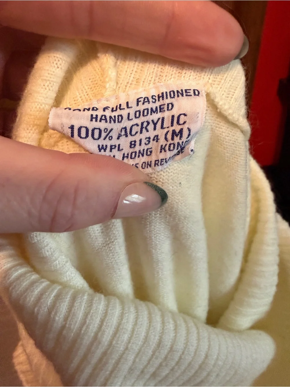 Vintage Women’s Cream Cowl Neck Sweater